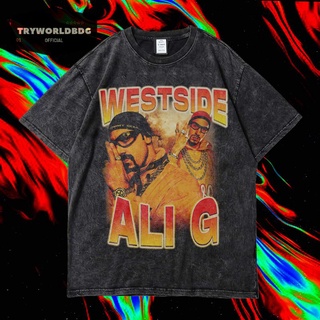 เสื้อยืดผ้าฝ้าย เสื้อยืด โอเวอร์ไซซ์ โอเวอร์ไซซ์ ลาย ALI G WESTSIDE VINTAGE RAP