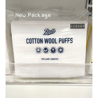 ถูกที่สุด!🎊ส่งเร็ว!! สำลีเช็ดหน้าผิวแพ้ง่ายBoots cotton wool puff สำลีแผ่นรีดขอบ160แผ่น