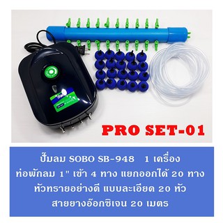 ชุดปั๊มลม SOBO SB-948 พร้อมอุปกรณ์ PRO SET 01
