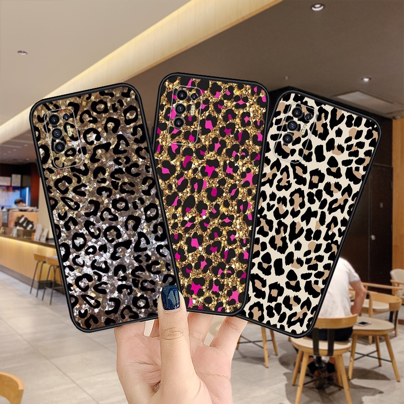 Leopard Tecno Pova 2 LE7 Phone Case Casing Matte Black silicone soft camera cover 302-1
