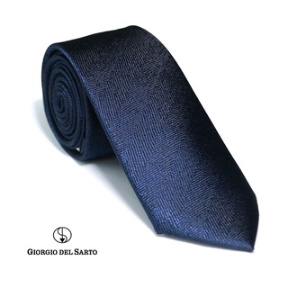 Giorgio Del Sarto Necktie Size Slim Navy Blue with Fabric Texture เนคไทสีกรมลายพื้นมีเท็กเจอร์