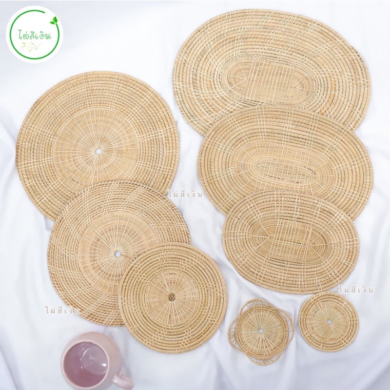 แผ่นหวาย แผ่นรองแก้ว แผ่นรองจาน ที่รองกันร้อน พร้อมส่งค่ะ