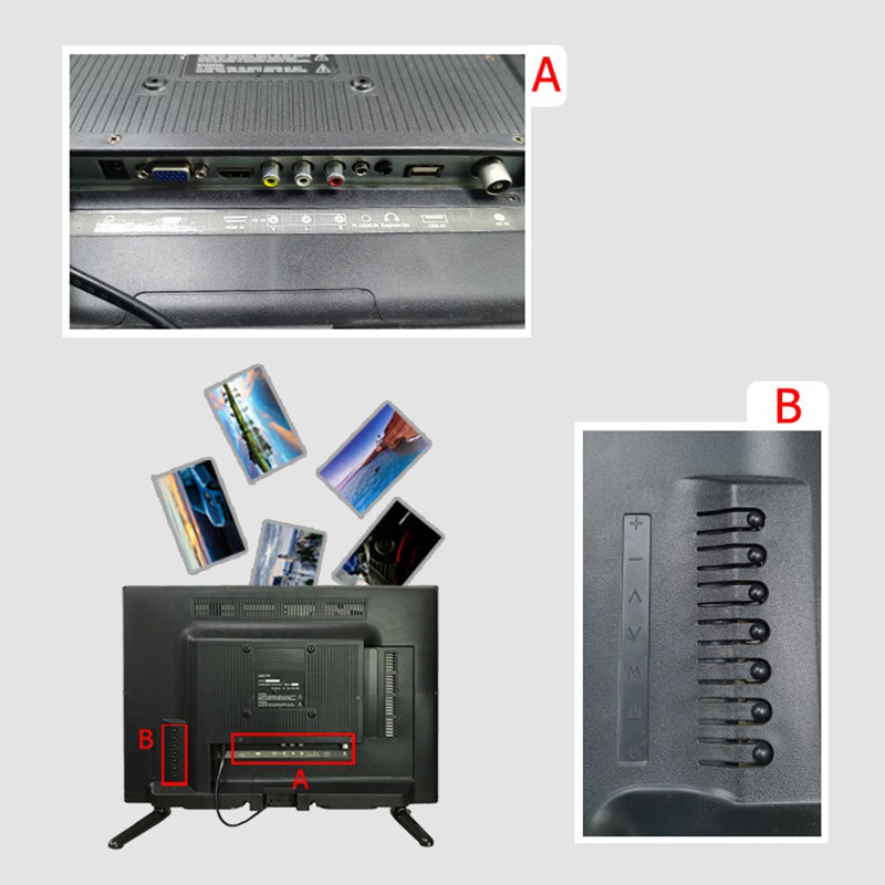 Evertech LED Analog TV 24 นิ้ว อนาลอค ทีวี HD โทรทัศน์จอแบน แถมฟรี จอ ...