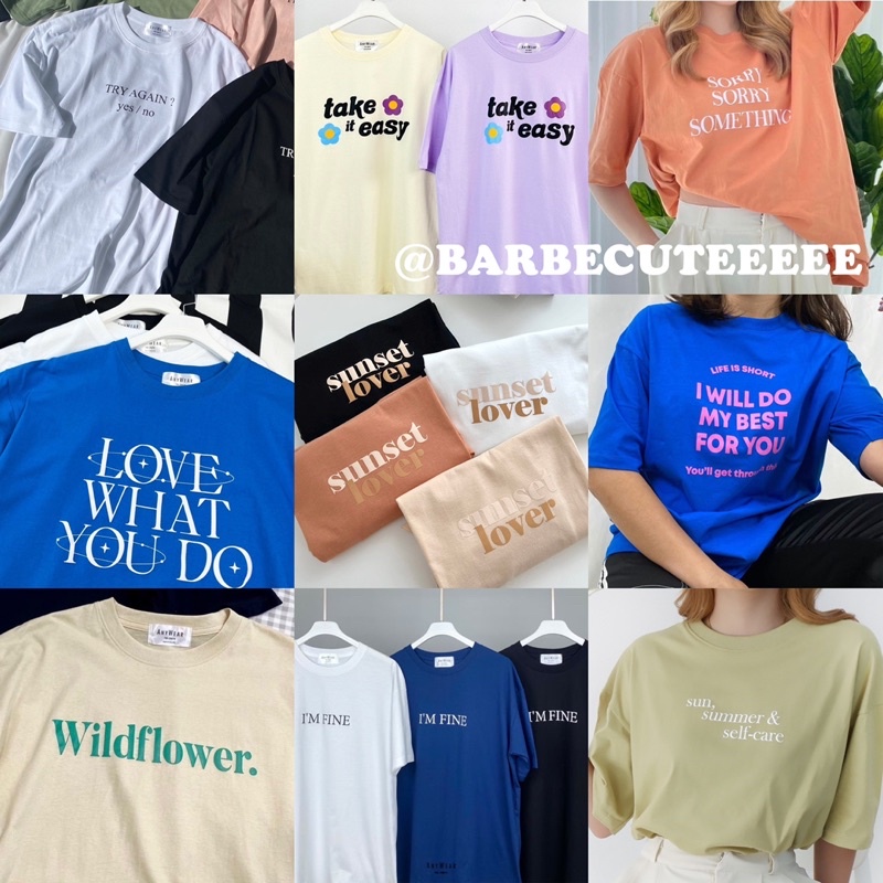 🤭 ถูกที่สุด🪡🧵 เสื้อ oversize โอเวอร์ไซส์ tag : anywear เสื้อยืด น่ารัก สกรีนคุณภาพ เนื้อผ้าคอตตอน ส่งไวมาก ได้ของเร็ว