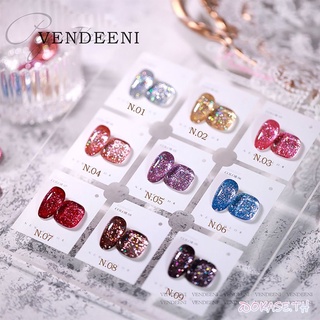 Vdn ใหม่ยาทาเล็บกลิตเตอร์สะท้อนแสงสีนีออน 9 สี