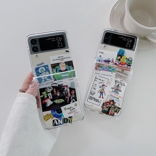 เคสโทรศัพท์มือถือ PC แข็ง แบบใส กันกระแทก ลายการ์ตูน Buzz Lightyear น่ารัก สําหรับ Samsung Galaxy Z Flip 4 5G 3in1 Z Flip 3