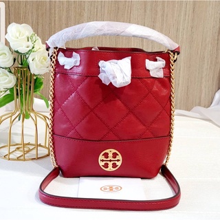 Tory Burch 87869 Willa Mini Bucket Bag ทรงจีบ น่ารักมากค่ะ หนัง Quilted Leather หนังวาวนุ่มมือ