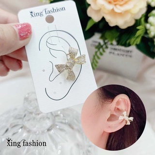 earcuff ต่างหูแบบเกาะ/หนีบเพชรรูปโบว์,ต่างหูแฟชั่นสไตส์เกาหลี,XE00211