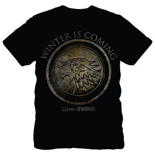 เสื้อยืดคอกลมLint9 [พร้อมส่ง] เสื้อยืดแขนสั้นลําลอง ผ้าฝ้าย 100% พิมพ์ลาย Game Of Thrones Winter Is Coming Circle พลัสไซ