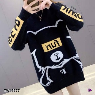 MF13777 Mini Dress มินิเดรส ไหมพรมเกรดพรีเมียม แขนยาว สไตล์โคเรีย