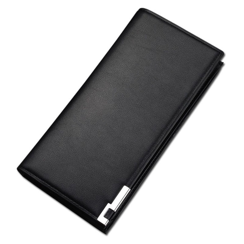 Light Slim Men Wallet Fashion Iron Edge Bifold Long Wallet for Men High