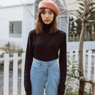 (umorestuff) sweater Basic bean high neck