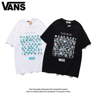 Vans ของแท้ 100% เสื้อยืดแขนสั้น ทรงหลวม ระบายอากาศ พิมพ์ลายกราฟฟิติ แนวสตรีท เหมาะกับทุกเพศ