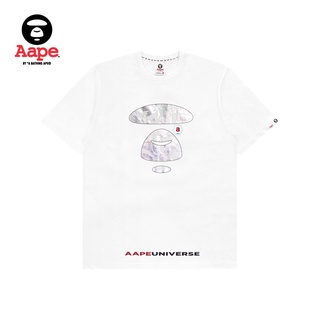 [100% Cotton] AAPE เสื้อยืดแขนสั้น พิมพ์ลายพราง สีสะท้อนแสง แฟชั่นฤดูใบไม้ผลิ และฤดูร้อน สําหรับผู้ชาย