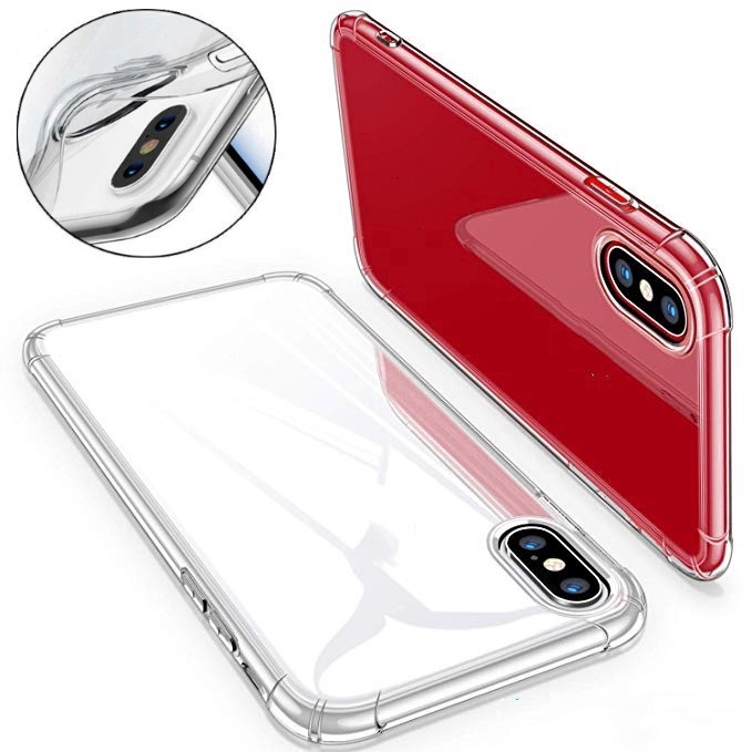 เคสโทรศัพท์ Compatible For iPhone XS Max XR XS X 8 7 6 Plus เคสซิลิโคน TPU นุ่ม สีใส