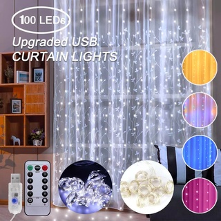 สายไฟ LED 8 โหมด ชาร์จ USB สําหรับตกแต่งห้องนอน คริสต์มาส งานแต่งงาน