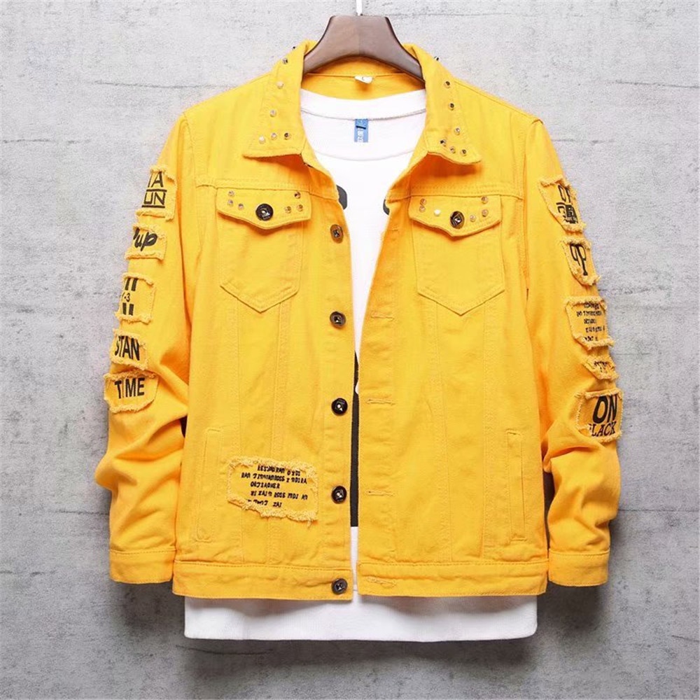 denim jacket for boys yellow