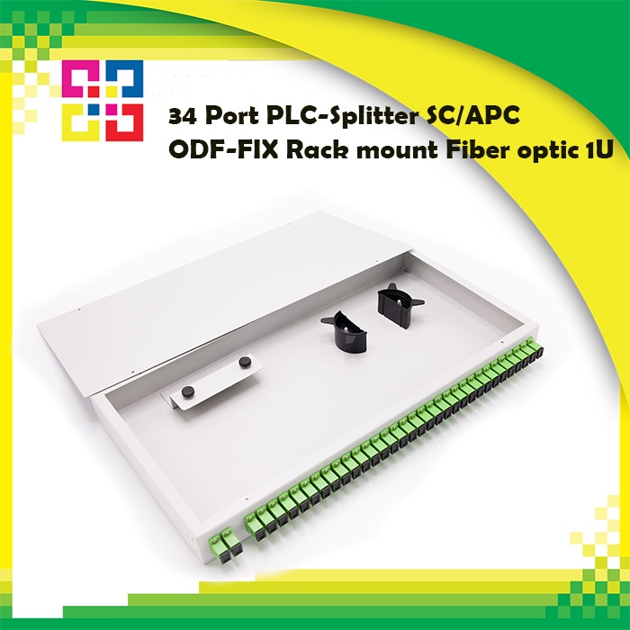 34 Port PLC-Splitter SC ODF-FIX Rack mount Fiber optic 1U (Complete set)