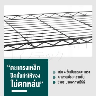 InnHome ชั้นวางของ ชั้นวาง 4 ชั้น อเนกประสงค์ รองรับน้ำหนักได้ 120 kg ขนาด 56 x 35 x 120 cm
