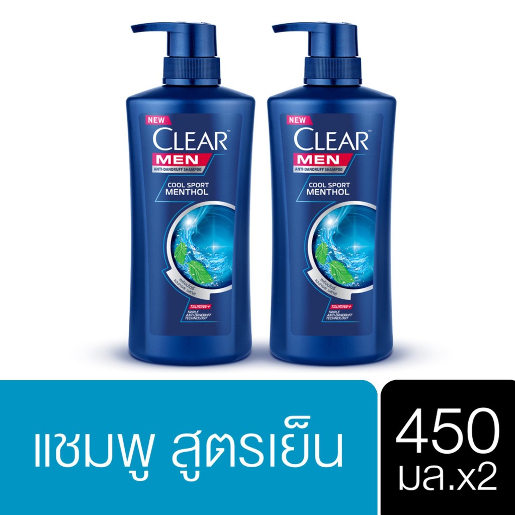 CLEAR Men Cool Sport Menthol Anti-Dandruff Shampoo 450ml เคลียร์ เมน คูลสปอร์ต เมนทอล แอนตี้แดนดรัฟ