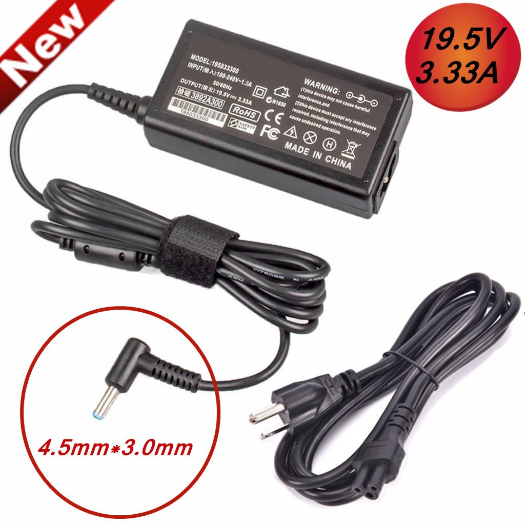 AU Plug AC Adapter 19.5V 3.33A for HP Envy 4 Notebook, Output Tips: 4.5 mm x 3 mm HP Compaq
