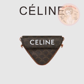 ราคาต่ำสุดของ Shopee 🔥ของแท้ 100% 🎁Celine แบรนด์ใหม่โลโก้พิมพ์กระเป๋าสามเหลี่ยม