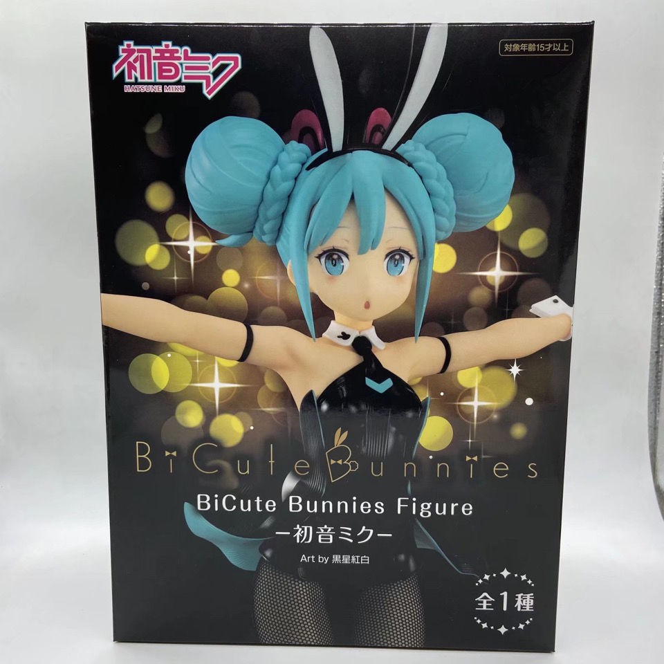 ♙▫ในประเทศรุ่นคุณภาพสูง FuRyu Hatsune Miku Black Bunny Girl Black Rabbit Hatsune Figure1