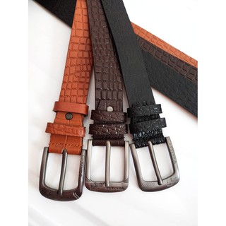 【พร้อมส่ง 】เข็มขัดผู้ชายหนังแท้ แบบหัวเจาะ (สินค้าถ่ายจากงานจริง)