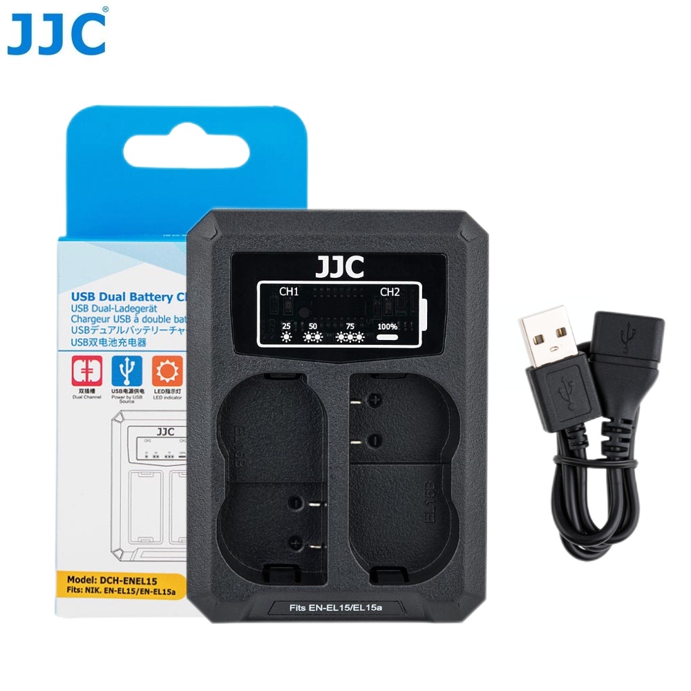 JJC แบตเตอรี่กล้องสำหรับ EN-EL15c EN-EL15b EN-EL15a EN-EL15 Nikon Z f Zf Z8 Z7II Z6III Z6II Z7 Z6 Z5 D7500 d7200 D7100 D7000 D850 D810A D810 D800E D800 D780 D750 D610 D600 D500