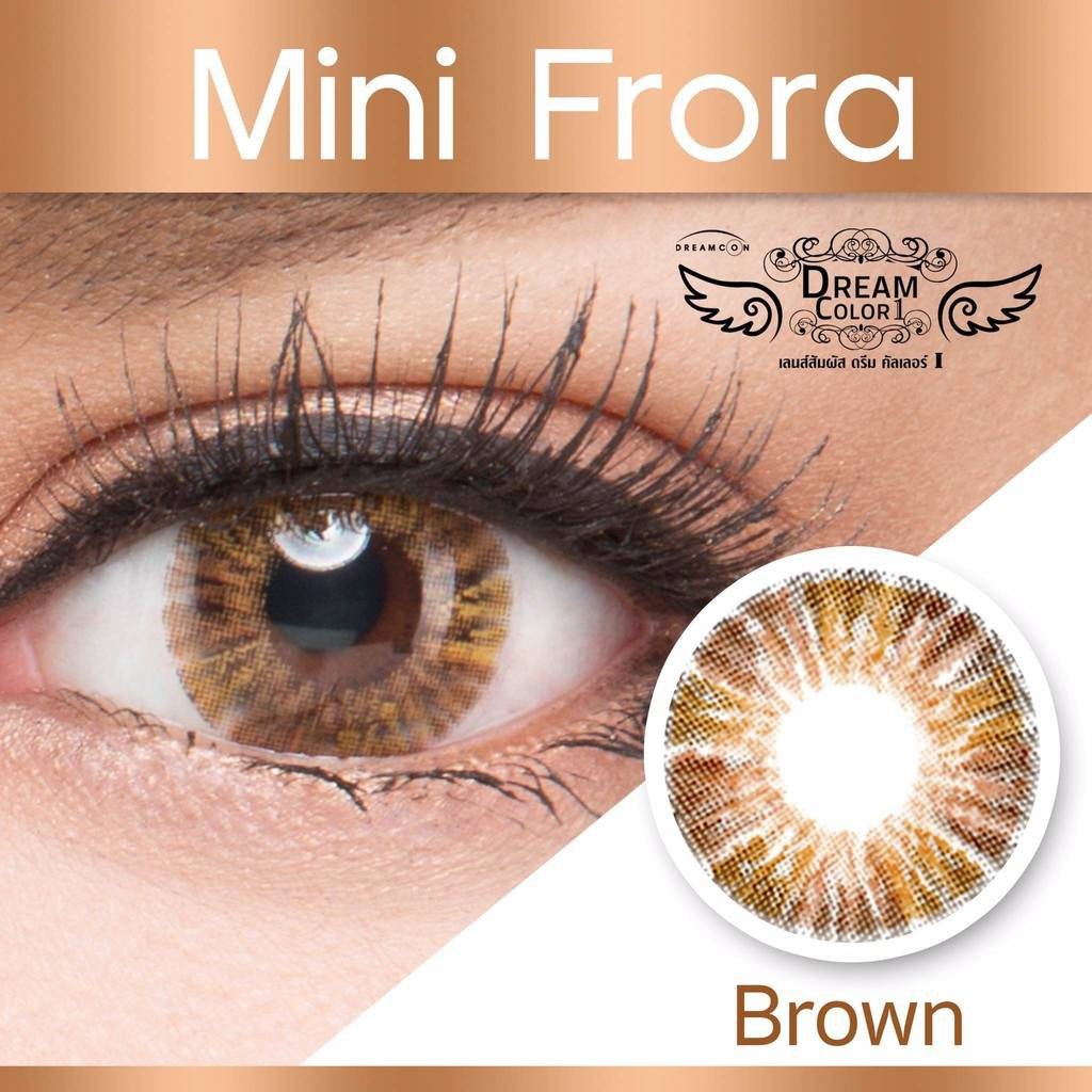 💜 mini Frora Brown (1) มินิ สีน้ำตาล น้ำตาล ทรีโทน Dream Color1 Contact Lens คอนแทคเลนส์ ค่าสายตา สายตาสั้น แฟชั่น ส