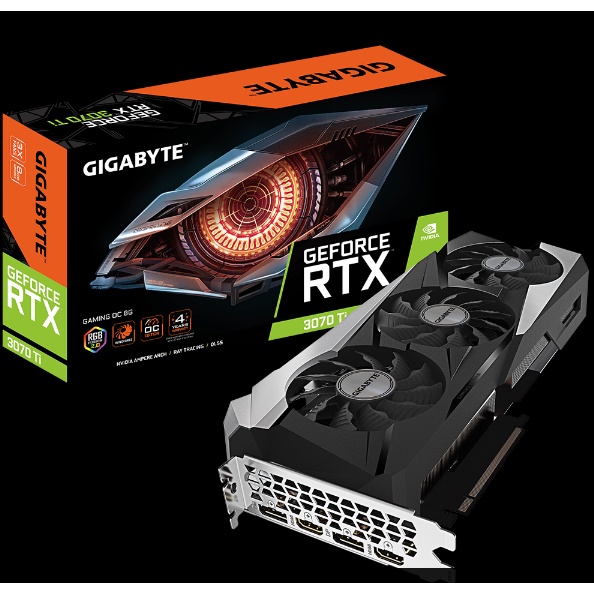 มือ 1 พร้อมส่ง RTX 3070 TI LHR. GIGABYTE GAMNG OC เล่นเกม ขุดบิท แรงๆ