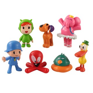 โมเดลฟิกเกอร์ Pocoyo ELLY PATO Loula Sleepy Bird PVC ของเล่นสําหรับเด็ก 7 ชิ้น ต่อล็อต