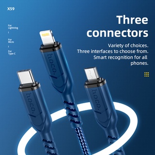 Hoco X59 Micro USB เป็น Type-C 3A สายชาร์จเร็ว สําหรับโทรศัพท์ Androidi