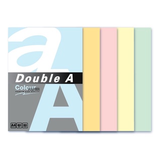 🔥ขายดี!! DOUBLE A กระดาษสี A4 80G แพ็ค 50 แผ่น (คละสีอ่อน) 🚚พร้อมส่ง!! 💨