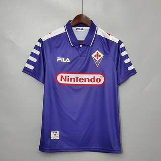 เสื้อกีฬาแขนสั้น ลายทีมชาติฟุตบอล Fiorentina 98-99 ชุดเหย้า สไตล์เรโทร