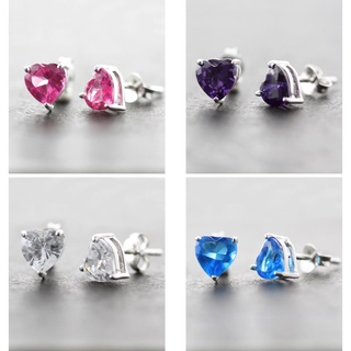 Artisan by NK - ต่างหู Venus Heart ต่างหูเงินแท้ ต่างหูจิ๋ว ฝังพลอย CZ Cubic Zirconia