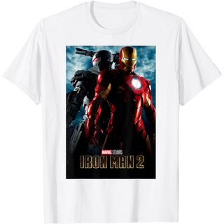 แขนสั้นcrew neckเสื้อยืด พิมพ์ลายกราฟิก Marvel Studios Iron Man 2S-XXXXL