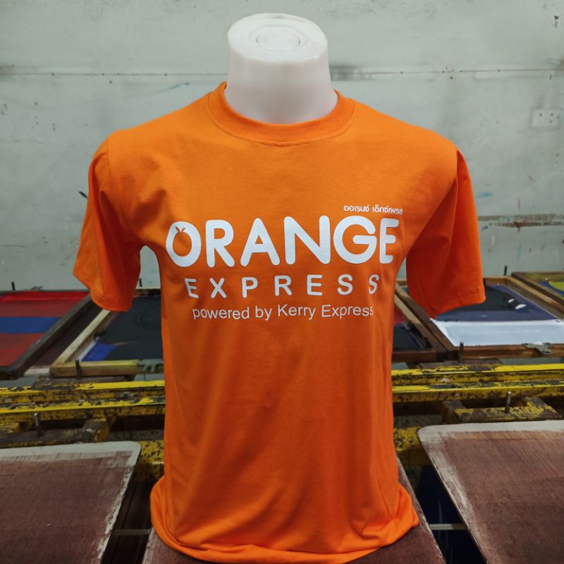 เสื้อยืดคอกลมสกรีน ORANGE EXPRESS ออเรจ์ เอกช์เพรส แขนสั้น ทรงตรง  ใส่ได้ทั้ง หญิง ชาย คอทตอน100% | Shopee Thailand