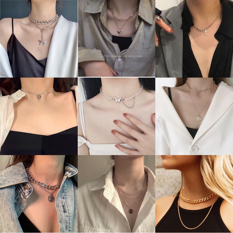 ใหม่สร้อยคอไข่มุก. สร้อยคอเพชร. แฟชั่นสไตล์ยุโรปและอเมริกา