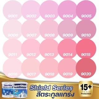 TOA Supershield + Duraclean A+ กึ่งเงา สีชมพู ขนาด 9L สีภายนอก+สีภายใน สีเกรด15ปี สีน้ำ สีทาบ้าน สีเกรดสูง