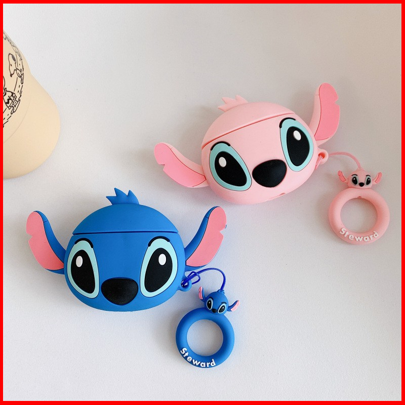 ️ Super Kute Stitch Airpods Case ️ 1/2 silicon airpod Case สําหรับหูฟังไร้สาย i11 i12 i18 i100..