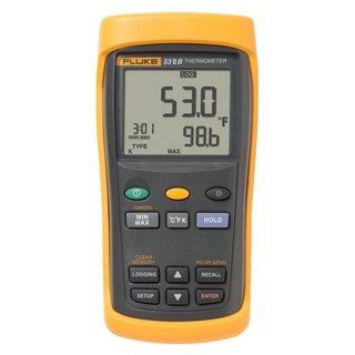 Fluke 53 II  B เทอร์โมมิเตอร์ดิจิตอลอินพุตเดี่ยวที่มีการบันทึกข้อมูล