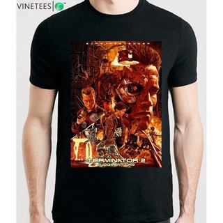 เสื้อยืดผ้าฝ้ายพิมพ์ลายขายดี Yuanl5 {พร้อมส่ง เสื้อยืดผ้าฝ้าย 100% พิมพ์ลาย Terminator 2 Judgment Day T2 Arnold Schwarze