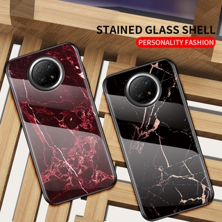 เคส Redmi Note 9T 5G Marble Glass casing Redmi Note9T 5G Back Cover Silicon Edges