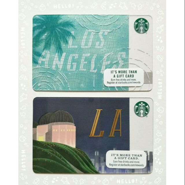 อเมริกา USA Starbucks Card "Los Angeles City"