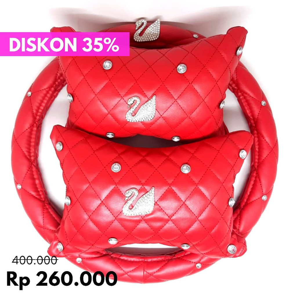 MERAH SWAN Red Diamond Leather 2in1 Set