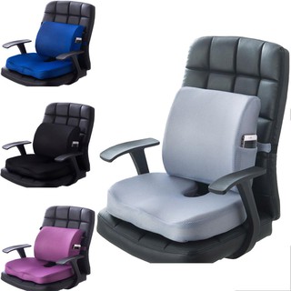 【Ready Stock】 2PCS Cooling Gel Memory Foam Back&amp; Seat Cushion Lumbar Cushion Back Support Chair Cushion With Mesh&amp;Plush Cover oy6W