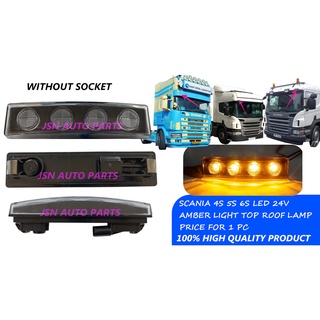 J117s18 SCANIA 124 4S 5S 6S AMBER LIGHT 4 SMD LED 24V TOP ROOF LAMP SCANIA TOP ROOF LAMP SOCKET PRICE สําหรับ 1 PC