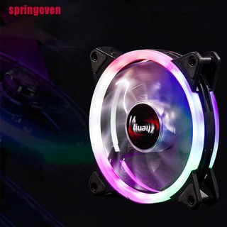 [springeven] พัดลมระบายความร้อน LED RGB 12 ซม. DC 12V Brushless Cooler สําหรับเคสคอมพิวเตอร์ PC