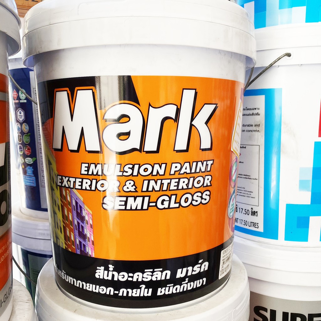 (18ลิตร) สีทาบ้าน กึ่งเงา เช็ดล้างได้ สำหรับทาภายนอกและใน กัปตัน มาร์ค Captain Mark สีน้ำอะครีลิค